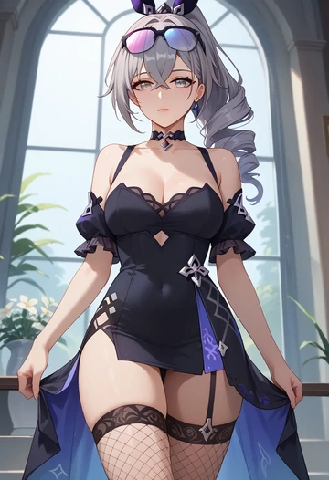 star rail,silver wolf,secretary,stockings,sexy, panties  - AI generated anime art